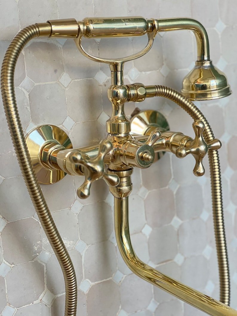 products-TubFiller33.jpg Unlacquered Brass Tub Filler: Solid Brass Bathroom Faucet - Image 4