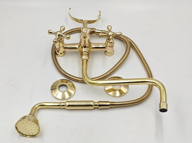 products-TubFiller55.jpg Unlacquered Brass Tub Filler: Solid Brass Bathroom Faucet - Image 5