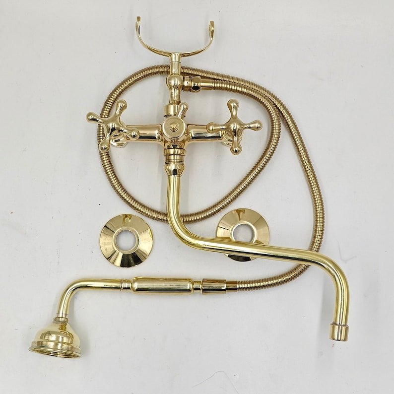 products-TubFiller77.jpg Unlacquered Brass Tub Filler: Solid Brass Bathroom Faucet - Image 7