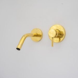 Single Handle Unlacquered Brass Wall Faucet Hot And Cold Water, Concealed Mixer Tap | Duty-Free