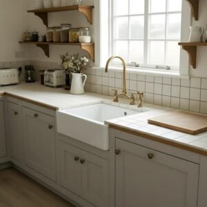 Unlacquered Brass Kitchen Faucet - Antique Style - Solid Brass Bridge Faucet - Sink Faucet - Kitchen Faucets - Brass Sink Fixture (Copy)