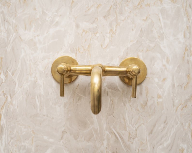 products-Vesselsinks2.jpg Unlacquered Brass Tub Filler Faucet, Wall Mounted Bathroom Faucet, Bathroom Taps For Vessel sinks - Image 3
