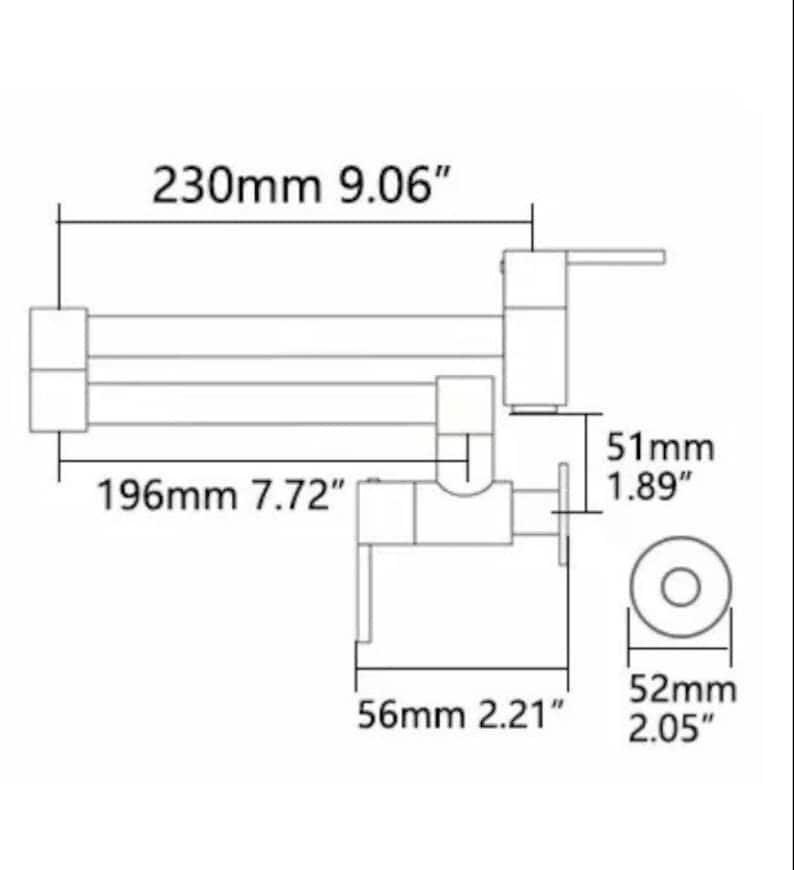 Unlacquered Brass Pot Filler Faucet – Wall Mounted Brass Kitchen Faucet, Solid Brass Bridge Tap , Vintage Antique Brass Kitchen Fixture - Image 2