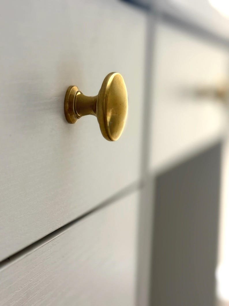 Unlacquered Brass Ball Cabinet Knob: Vintage Style Hardware - Image 4