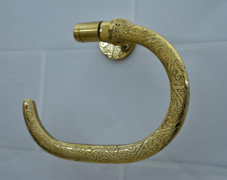 Unlacquered Brass Wall Mount Toilet Paper Holder | Solid Brass Bathroom Fixture | Vintage Toilet Roll Holder - Image 2