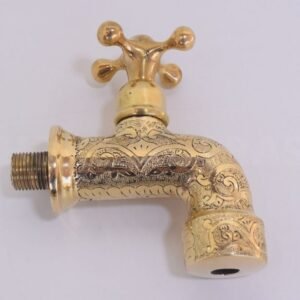 Unlacquered Solid Brass Moroccan Bathroom Faucet, Wall Mounted Brass Faucet, Brass Wall Faucet, Moroccan Brass Tap