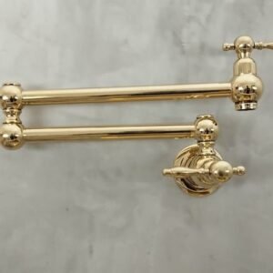 Uncoated Brass Pot Filler Kitchen Faucet - Wall Mount