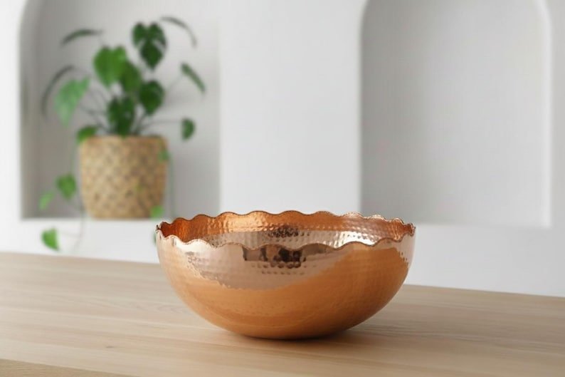 products-WashBowl2.jpg Handmade Hammered Copper Vessel Sink: Green Patina Wash Bowl - Image 2