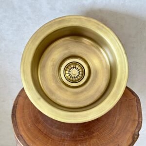 12" Unlacquered Brass Bar Sink: Modern Wet Area Sink