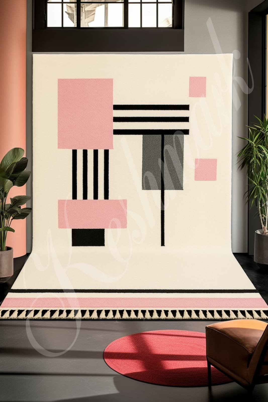 products-WhatsAppImage2025-11-27at17.32.55_1.jpg Handmade Moroccan Wool Rug – Modern Abstract Geometric Design | Large Berber Area Rug | Minimalist Neutral Carpet - Image 2