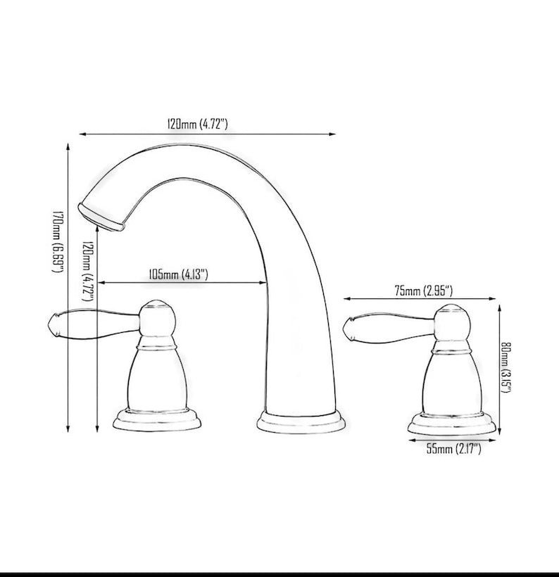 products-WidespreadVanityFaucet7.jpg Unlacquered Brass 3-Hole Bathroom Faucet - Widespread Vanity Faucet - Image 7