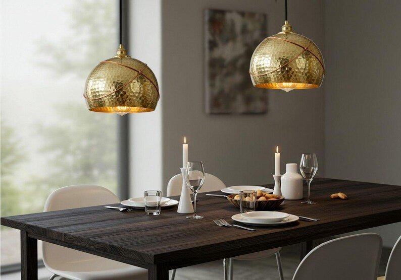 products-blendstradition2.jpg Hammered Brass Dome Pendant Light: Moroccan Ceiling Lamp - Image 3