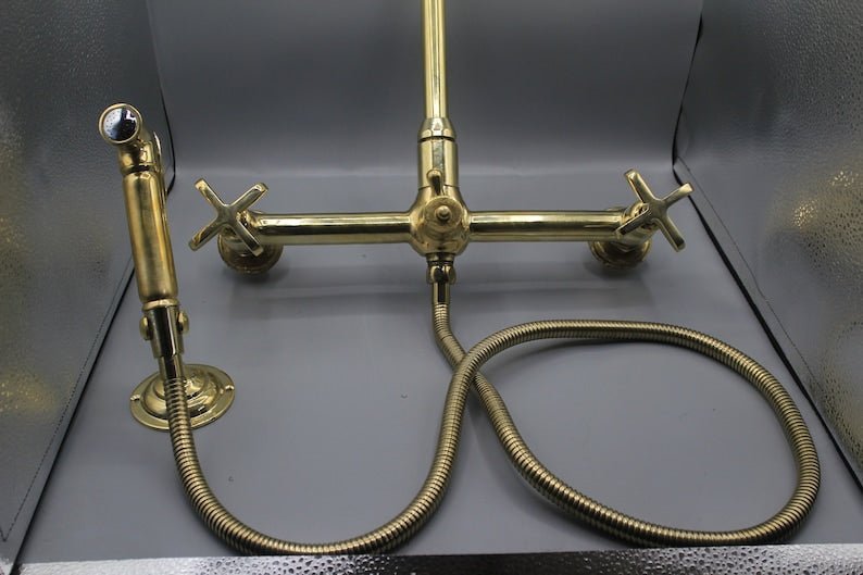 products-brassfaucetwith12inchsprayer2.jpg brass faucet with 12 inch sprayer - Image 3