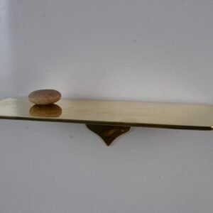 Unlacquered brass floating shelf, handcrafted brass shelving, solid brass wall shelf, DDP shipping