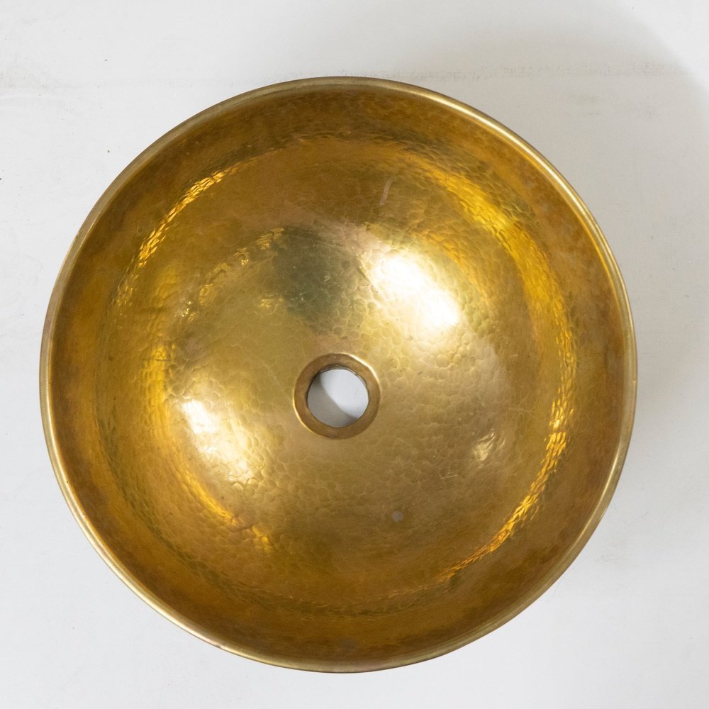 products-brasssnik2.jpg Hand-Hammered Brass Vessel Sink with Geometric Tribal Pattern - Image 3