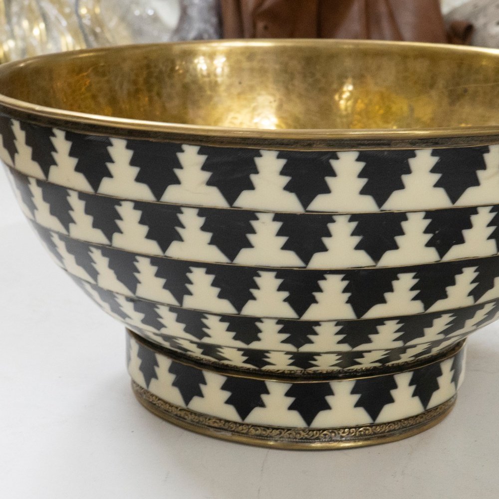 products-brasssnik4.jpg Hand-Hammered Brass Vessel Sink with Geometric Tribal Pattern - Image 4