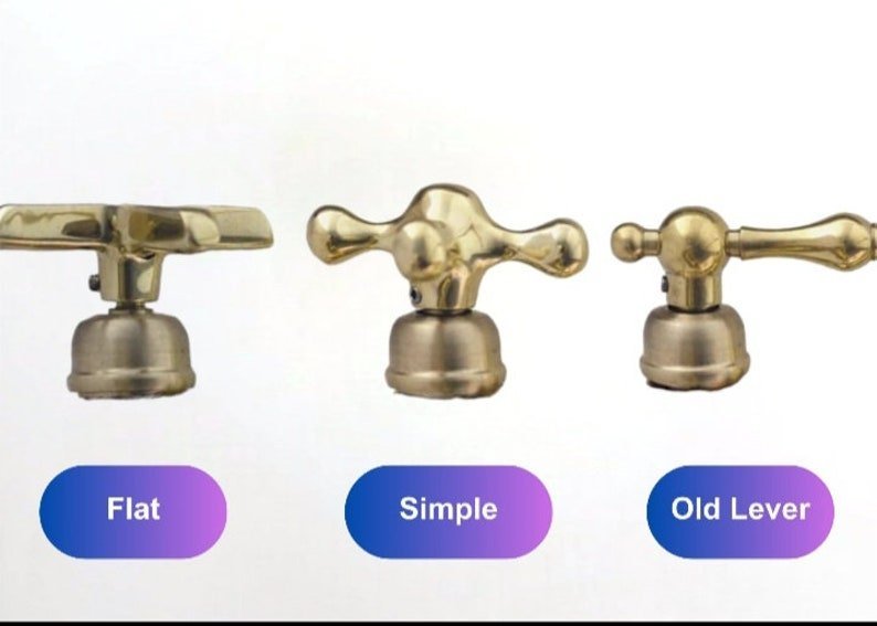 products-countertop1.jpg Unlacquered Brass Single Hole Faucet Bathroom Vanity, Vintage Cross Handle Brass Faucet, Handmade Solid Brass countertop Small bathroom Tap - Image 4