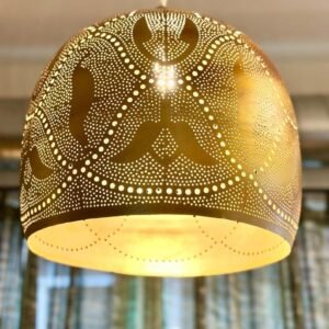 Vintage Chandelier Turkish Lamp Moroccan Pendant Arabic Ceiling Light Fixture Pendant Lighting Hand-Pierced Hanging Lamp hardwired Gold