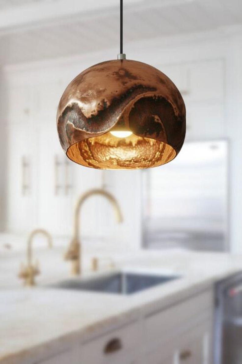 products-house3.jpg Handmade Copper Dome Pendant Light,Copper Kitchen Island Lighting , Farmhouse Ceiling Lamp Fixture,copper pendant light ,Dome Lamp