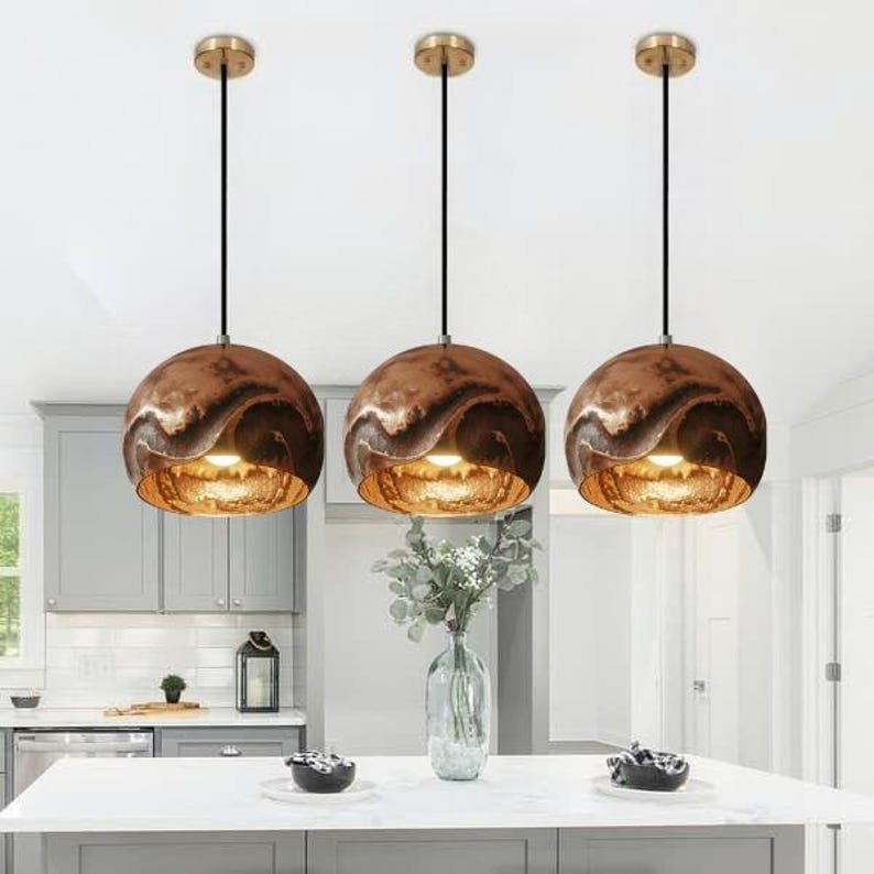 products-house6.jpg Handmade Copper Dome Pendant Light,Copper Kitchen Island Lighting , Farmhouse Ceiling Lamp Fixture,copper pendant light ,Dome Lamp - Image 4