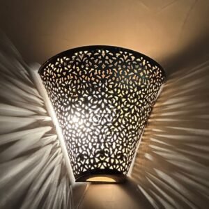 Moroccan Brass Wall Lamp – Bronze, Silver, Copper Sconce Lighting