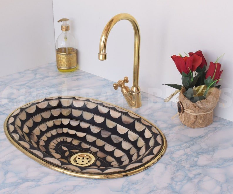 products-il_794xN.5111861821_2qh6.jpg Premium Brass Kitchen Faucet - Unlacquered Brass Gooseneck Faucet for Cold or Hot Water - Image 5