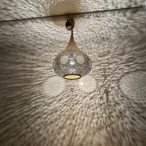 Moroccan Brass Chandelier Lighting – Silver Pendant Light, Bronze Ceiling Lamp, and Handmade Pendants