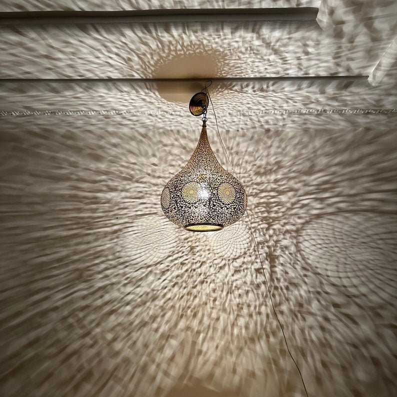 products-il_794xN.5298309760_sxna.jpg Moroccan Brass Chandelier Lighting – Silver Pendant Light, Bronze Ceiling Lamp, and Handmade Pendants - Image 2