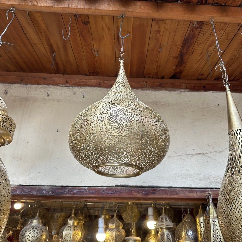 products-il_794xN.5347825553_ck04.jpg Moroccan Brass Chandelier Lighting – Silver Pendant Light, Bronze Ceiling Lamp, and Handmade Pendants - Image 6