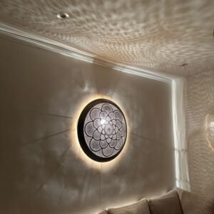 Moroccan Brass Wall Sconce – Elegant Round Wall Lamp for Timeless Home Décor
