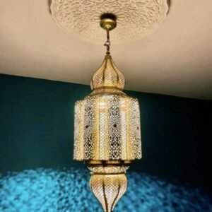 Luxury Moroccan Brass Chandelier Pendant – Handcrafted Ceiling Light Fixture