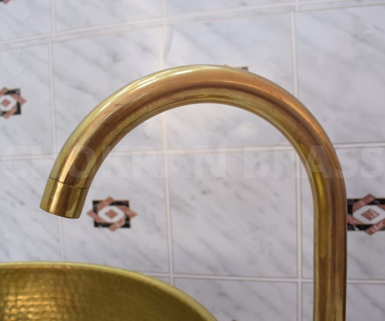 products-il_794xN.5768654751_hurn.jpg Luxury Moroccan Bathroom Sink - Solid Unlacquered Brass, Bone, and Wood Finish with Brass Mixer Tap - Image 4