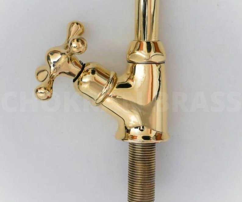 products-il_794xN.5796668787_jtxh.jpg Premium Brass Kitchen Faucet - Unlacquered Brass Gooseneck Faucet for Cold or Hot Water - Image 8
