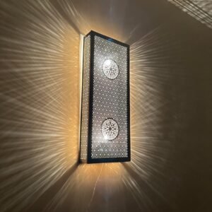 Moroccan Brass Wall Lamp – Customizable Gold, Bronze, Copper, Black, or Silver Sconce