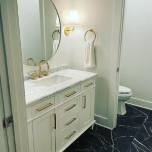 Widespread 3 Holes Solid Unlacquered Brass Faucet, Deck Mount Vanity Sink Faucet, Antique Brass Bathroom Faucet | Duty-Free