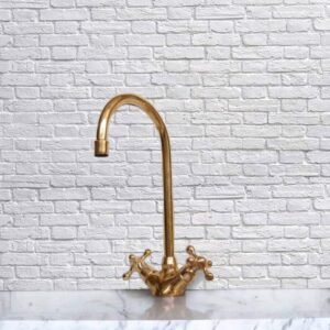 Uncoated Brass Kitchen faucet, Unlacquered Solid Brass faucet, brass faucet, sink faucet, kitchen faucet, brass bar faucet