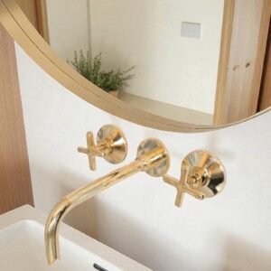 Vintage Serpent Spout Faucet, Handcrafted Wall-Mounted Elegance Faucet in Unlacquered Brass