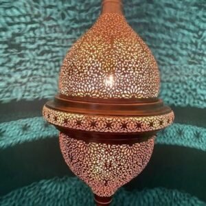 Handmade Moroccan Brass Pendant Lamp – Floral Dome Hanging Light