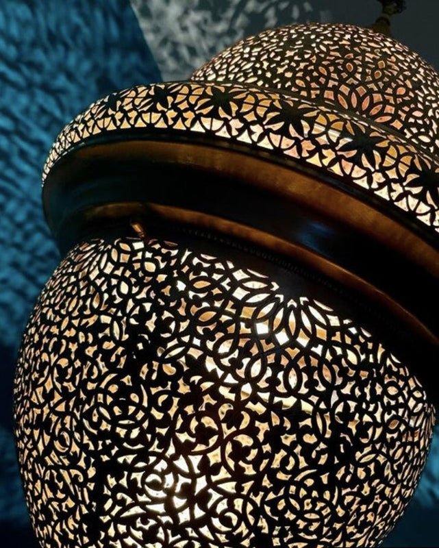 products-lamplawza7_b4fc9984-48be-48b1-94b5-05903afd89d5.jpg Handmade Moroccan Brass Pendant Lamp – Floral Dome Hanging Light - Image 3