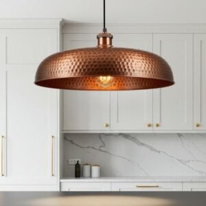 Hammered Copper Pendant Light: Handmade Moroccan Dome Lamp