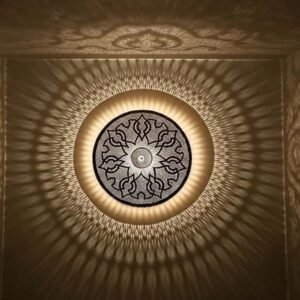 Handmade Moroccan Brass Wall Sconce: Geometric Light Decor