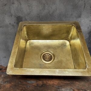 Hammered Unlacquered Brass Bar Sink , Undermount Kitchen Single Bowl