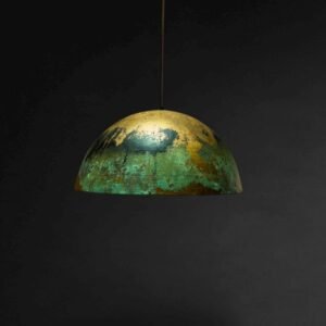 Handmade Copper Pendant Light, Oxidized Dome Ceiling Light